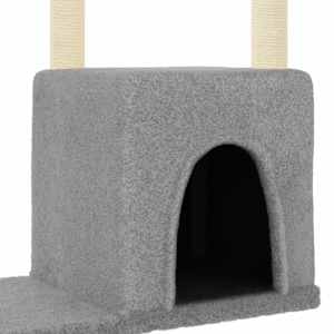 Škrabadlo pro kočky se sisalovými sloupky světle šedé 97,5 cm - obrázek 6