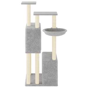 Škrabadlo pro kočky se sisalovými sloupky světle šedé 122 cm - obrázek 4