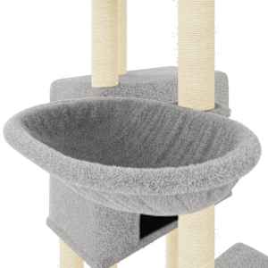 Škrabadlo pro kočky se sisalovými sloupky světle šedé 122 cm - obrázek 7