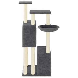 Škrabadlo pro kočky se sisalovými sloupky tmavě šedé 122 cm - obrázek 4