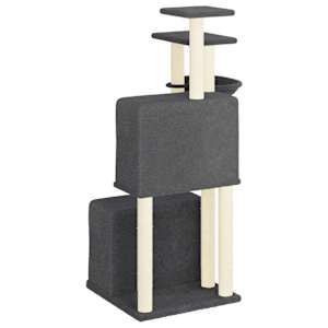 Škrabadlo pro kočky se sisalovými sloupky tmavě šedé 122 cm - obrázek 5