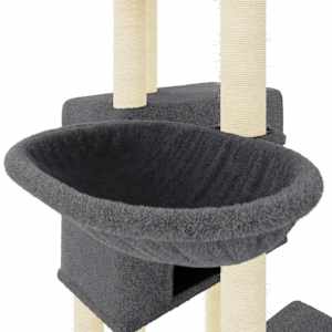 Škrabadlo pro kočky se sisalovými sloupky tmavě šedé 122 cm - obrázek 7