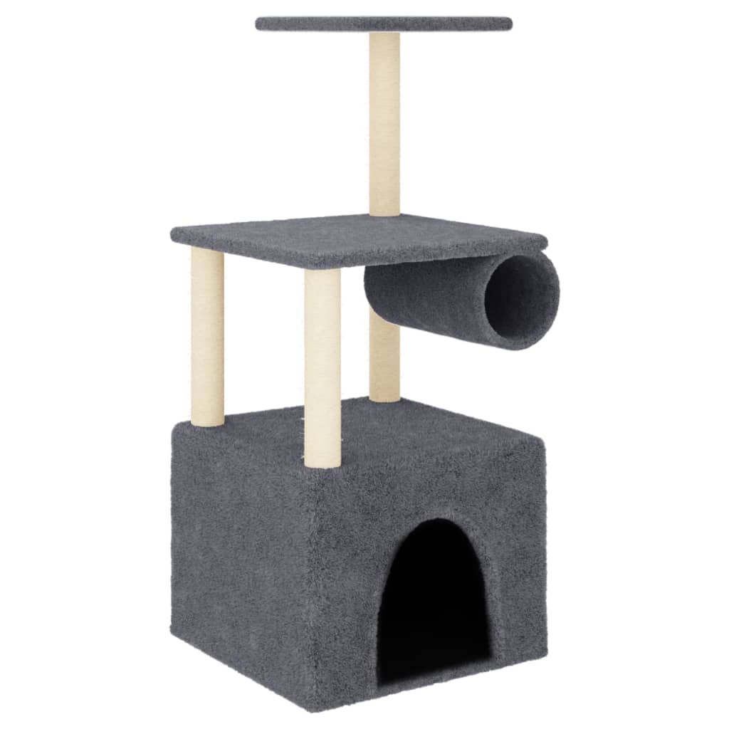 vidaXL Škrabadlo pro kočky se sisalovými sloupky tmavě šedé 109,5 cm
