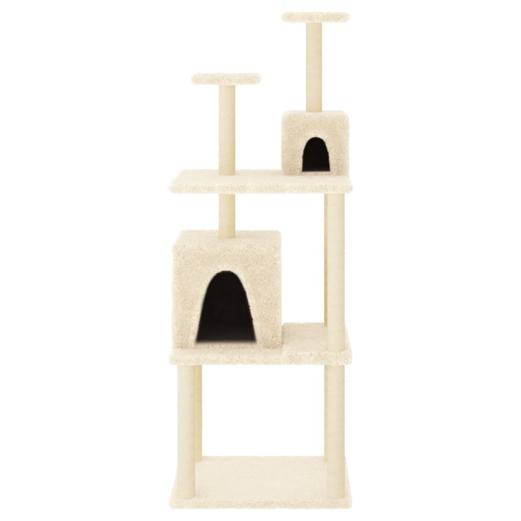 vidaXL Kattenmeubel met sisal krabpalen 167 cm crèmekleurig afbeelding