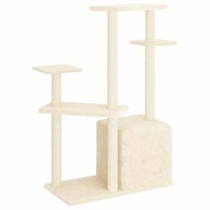 Škrabadlo pro kočky se sisalovými sloupky krémové 107,5 cm - obrázek 5