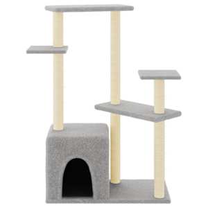 Škrabadlo pro kočky se sisalovými sloupky světle šedé 107,5 cm - obrázek 3