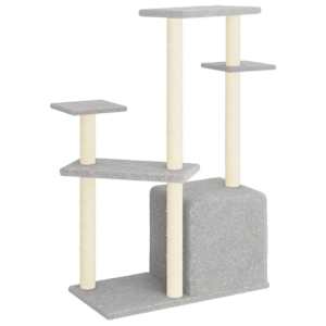 Škrabadlo pro kočky se sisalovými sloupky světle šedé 107,5 cm - obrázek 5