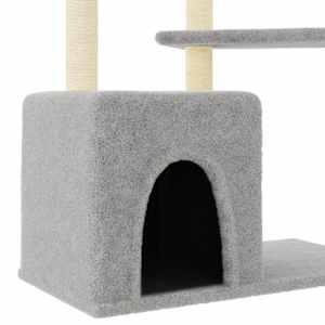 Škrabadlo pro kočky se sisalovými sloupky světle šedé 107,5 cm - obrázek 6