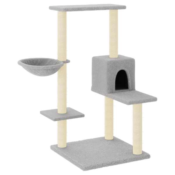 vidaXL kassimaja sisalk&ouml;itega kraapimispostidega, helehall, 95 cm