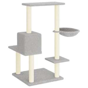 Škrabadlo pro kočky se sisalovými sloupky světle šedé 95 cm - obrázek 5