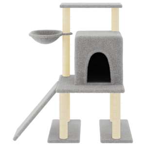 Škrabadlo pro kočky se sisalovými sloupky světle šedé 96,5 cm - obrázek 3