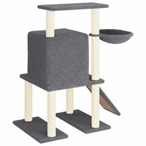 Škrabadlo pro kočky se sisalovými sloupky tmavě šedé 96,5 cm - obrázek 5
