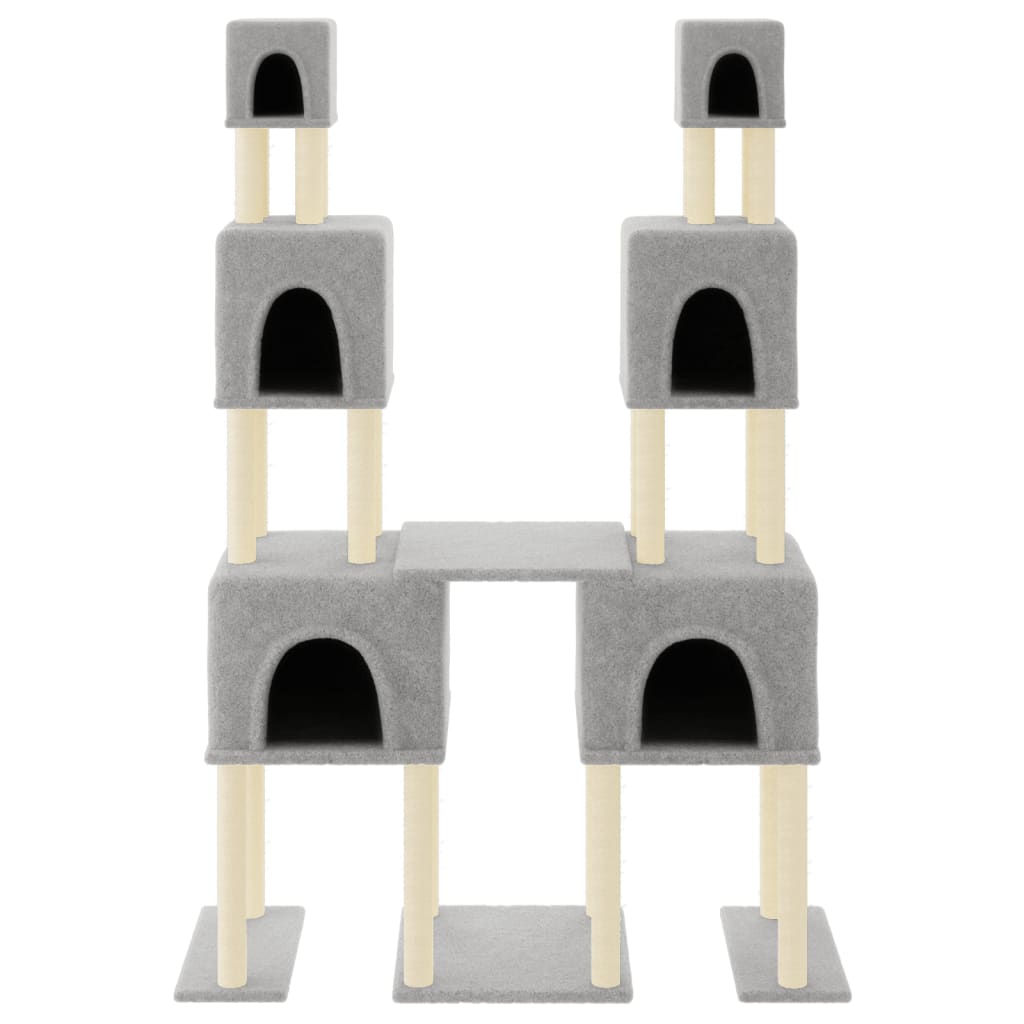 vidaXL Kattenmeubel met sisal krabpalen 199 cm lichtgrijs afbeelding