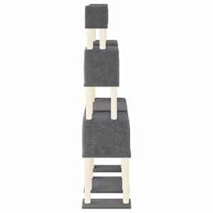Škrabadlo pro kočky se sisalovými sloupky tmavě šedé 199 cm - obrázek 4