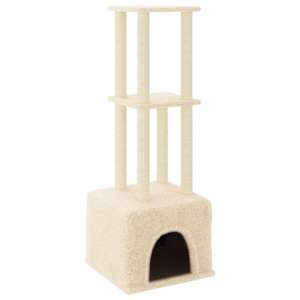 Škrabadlo pro kočky se sisalovými sloupky krémové 133,5 cm - obrázek 2