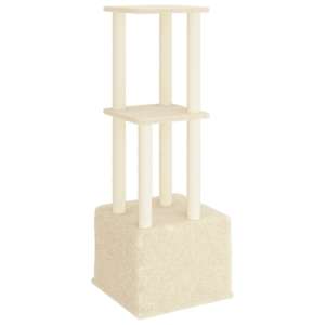 Škrabadlo pro kočky se sisalovými sloupky krémové 133,5 cm - obrázek 5