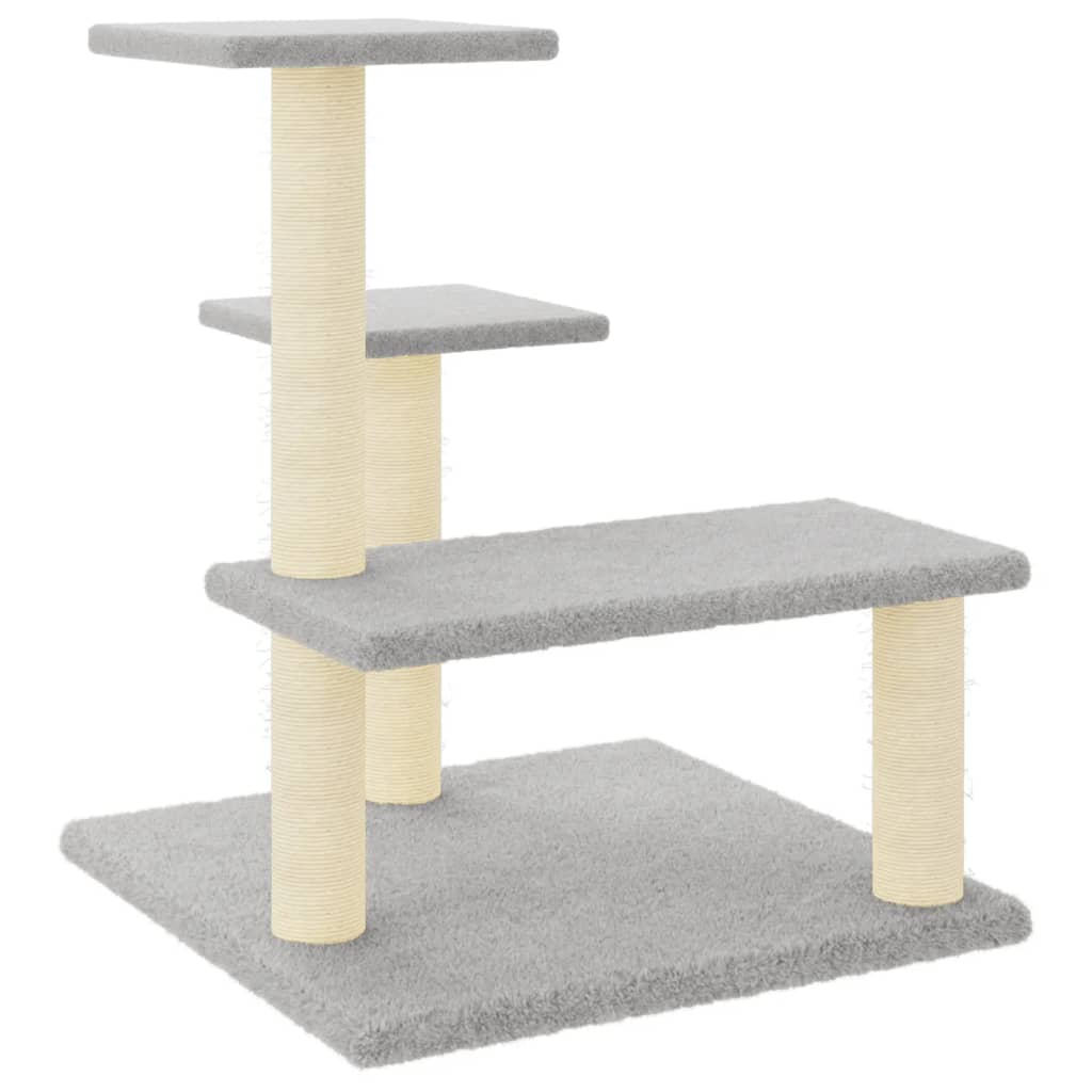 vidaXL Škrabadlo pro kočky se sisalovými sloupky světle šedé 61 cm