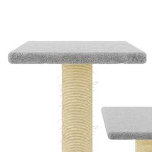 Škrabadlo pro kočky se sisalovými sloupky světle šedé 61 cm - obrázek 6