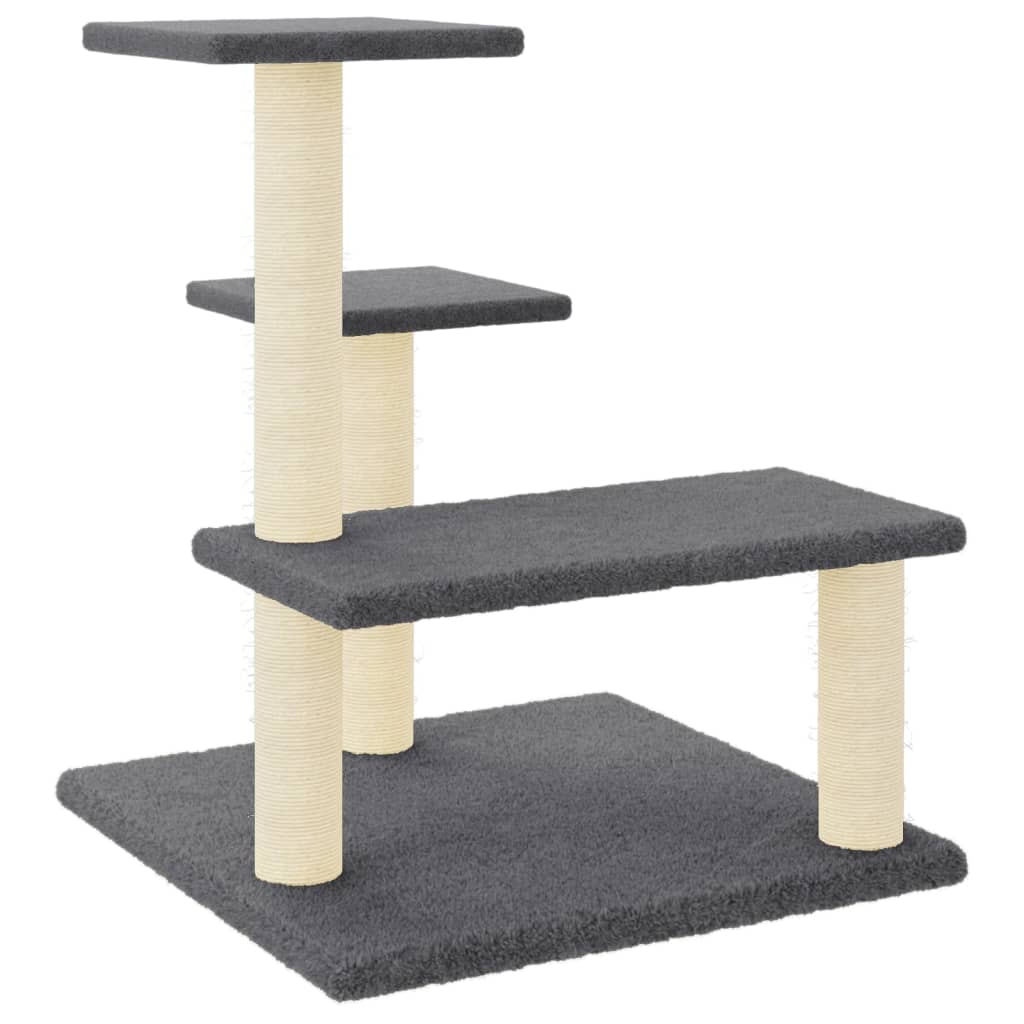 vidaXL Škrabadlo pro kočky se sisalovými sloupky tmavě šedé 61 cm