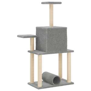 Škrabadlo pro kočky se sisalovými sloupky světle šedé 122 cm - obrázek 6