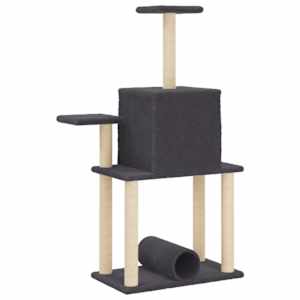 Škrabadlo pro kočky se sisalovými sloupky tmavě šedé 122 cm - obrázek 6