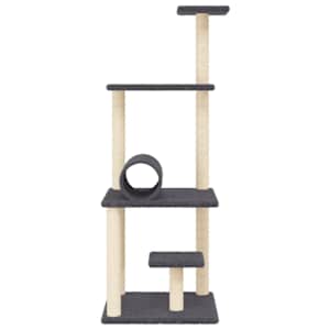 Škrabadlo pro kočky se sisalovými sloupky tmavě šedé 136 cm - obrázek 4