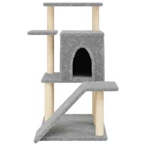 Škrabadlo pro kočky se sisalovými sloupky světle šedé 97 cm - obrázek 4