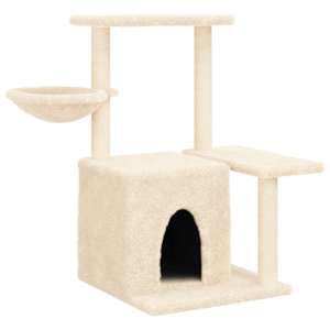 Škrabadlo pro kočky se sisalovými sloupky krémové 83 cm - obrázek 2