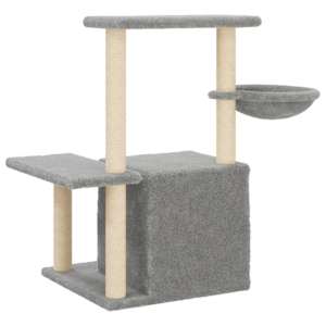 Škrabadlo pro kočky se sisalovými sloupky světle šedé 83 cm - obrázek 6