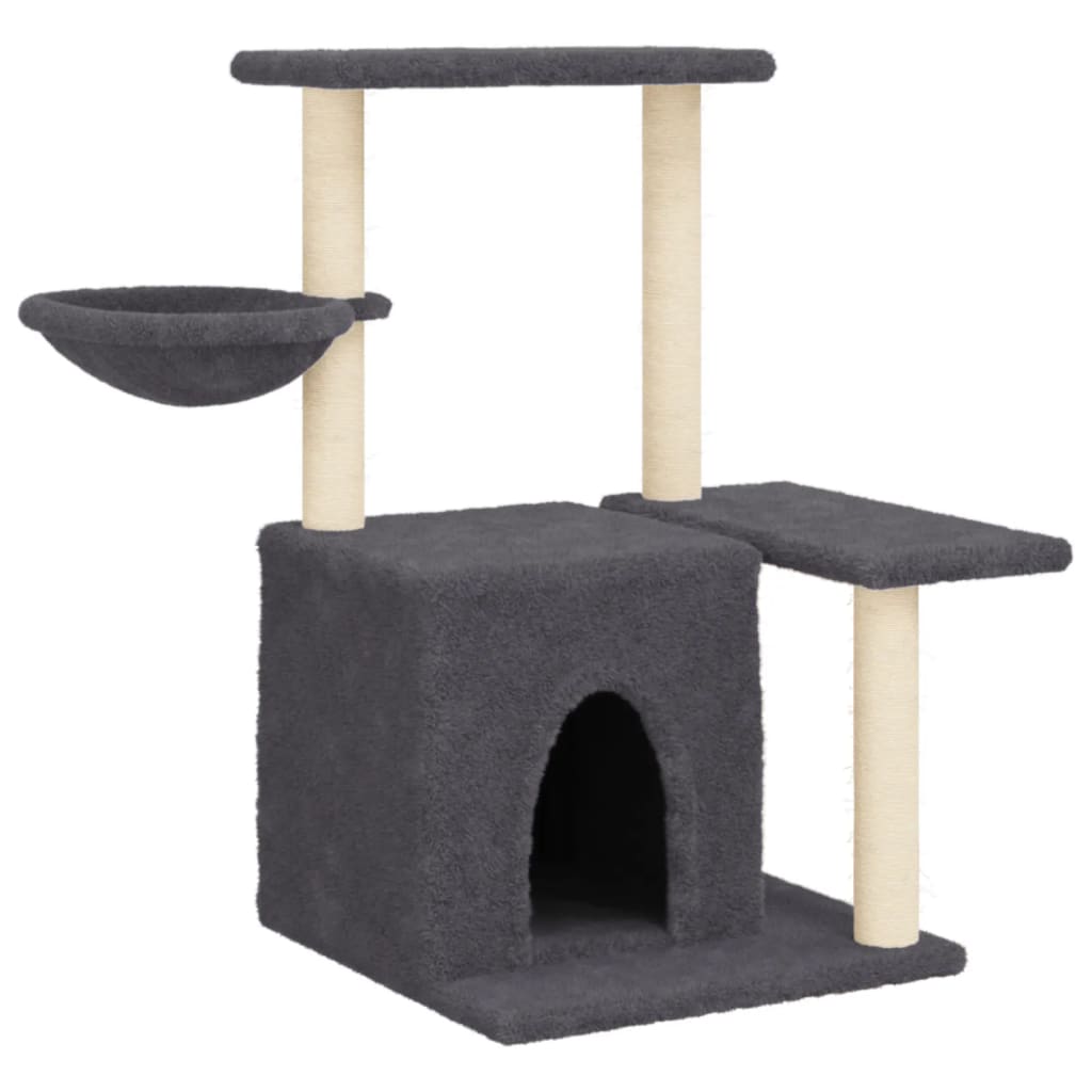 vidaXL Škrabadlo pro kočky se sisalovými sloupky tmavě šedé 83 cm