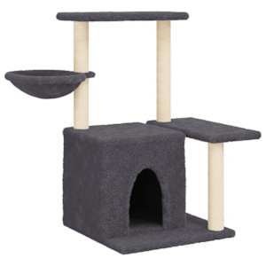 Škrabadlo pro kočky se sisalovými sloupky tmavě šedé 83 cm - obrázek 2