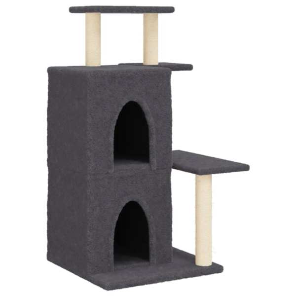 vidaXL kassimaja sisalk&ouml;itega kraapimispostidega, tumehall, 97 cm