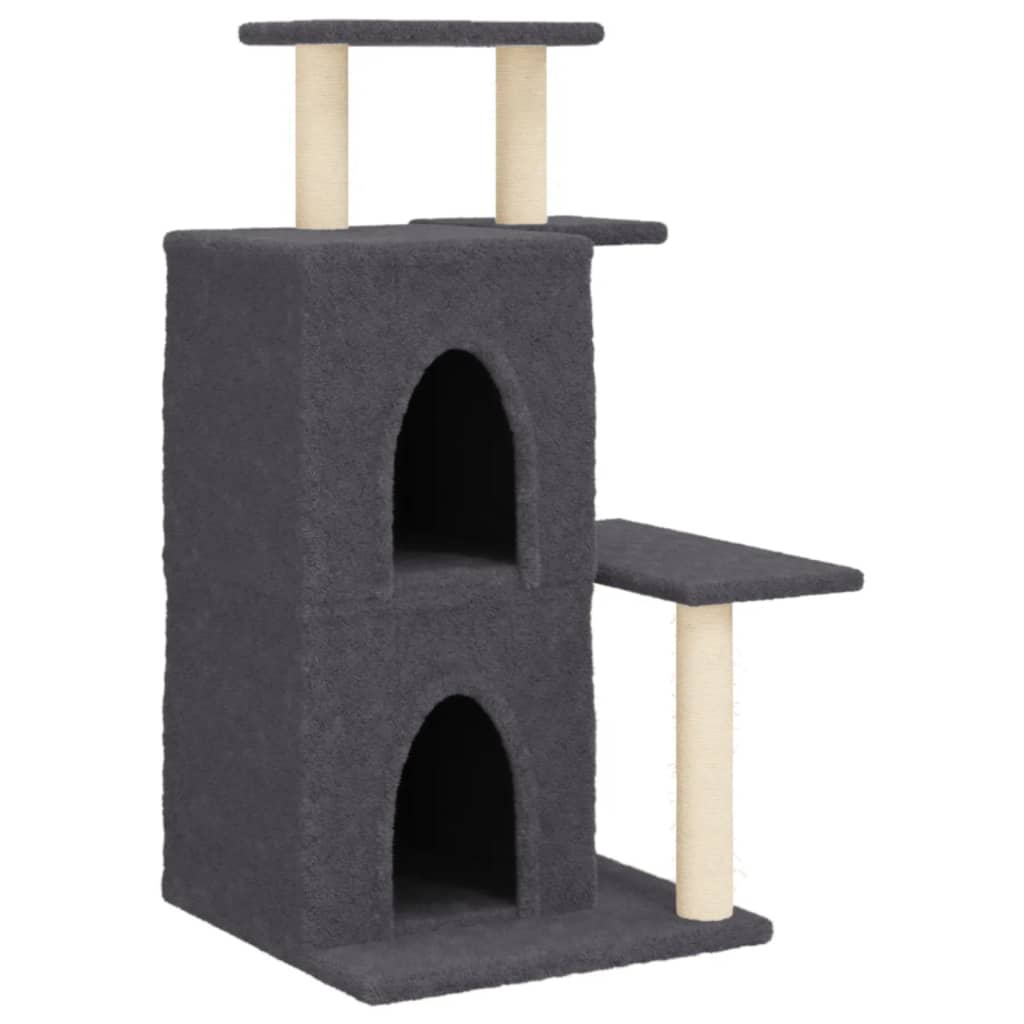 vidaXL Škrabadlo pro kočky se sisalovými sloupky tmavě šedé 97 cm