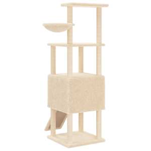 Škrabadlo pro kočky se sisalovými sloupky krémové 153 cm - obrázek 6