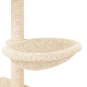 Škrabadlo pro kočky se sisalovými sloupky krémové 117 cm - obrázek 8