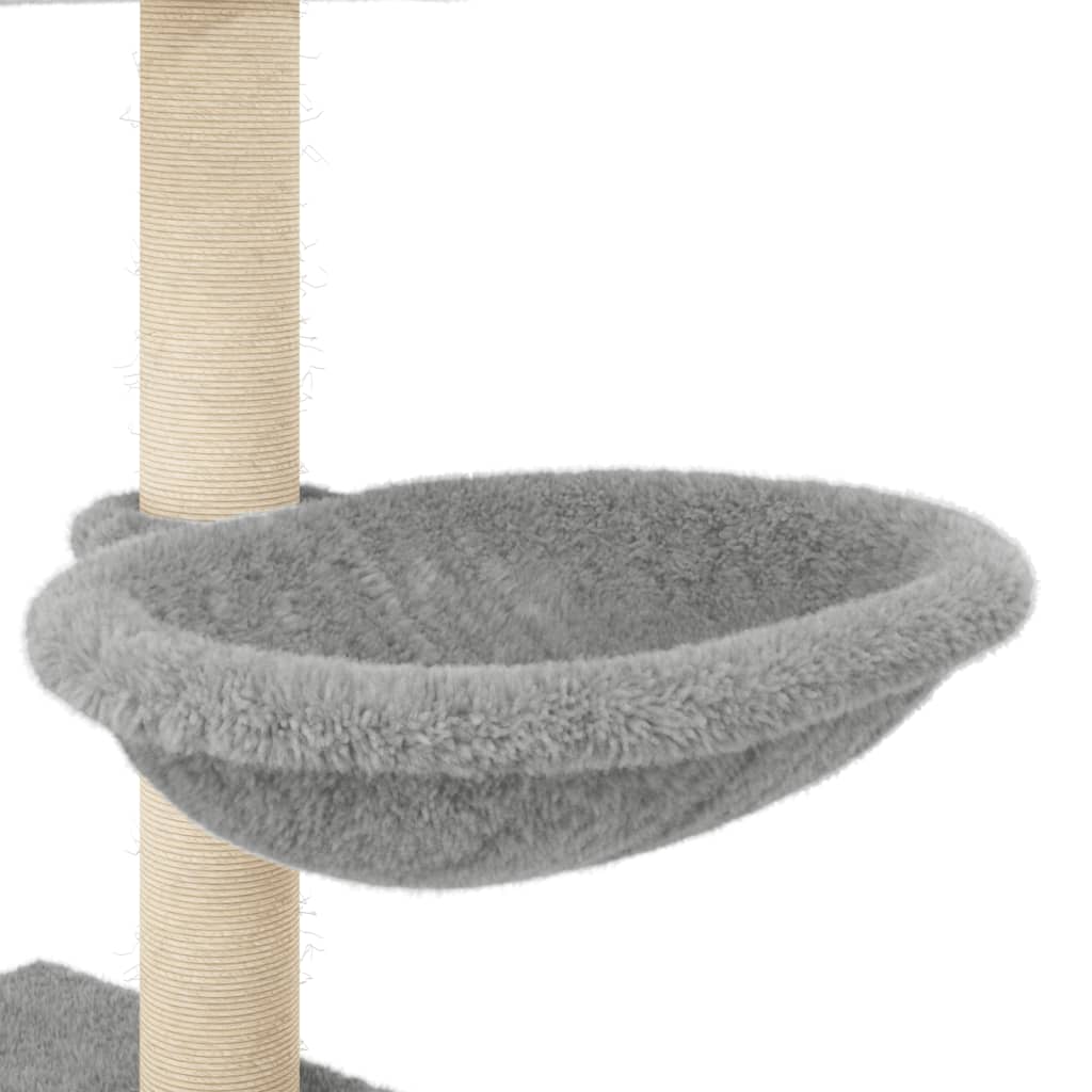  Škrabadlo pre mačky so sisalovými stĺpikmi bledosivé 117 cm