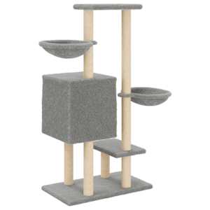 Škrabadlo pro kočky se sisalovými sloupky světle šedé 117 cm - obrázek 6