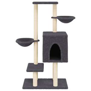 Škrabadlo pro kočky se sisalovými sloupky tmavě šedé 117 cm - obrázek 4