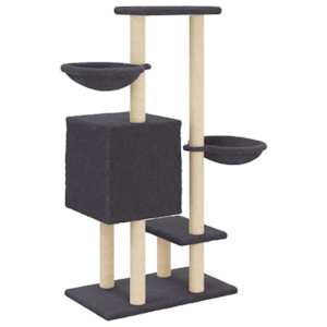 Škrabadlo pro kočky se sisalovými sloupky tmavě šedé 117 cm - obrázek 6