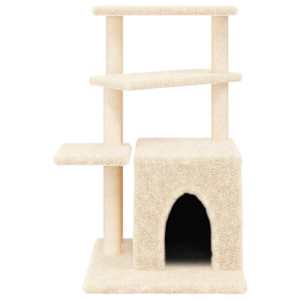 Škrabadlo pro kočky se sisalovými sloupky krémové 83,5 cm - obrázek 4