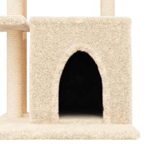 Škrabadlo pro kočky se sisalovými sloupky krémové 83,5 cm - obrázek 7