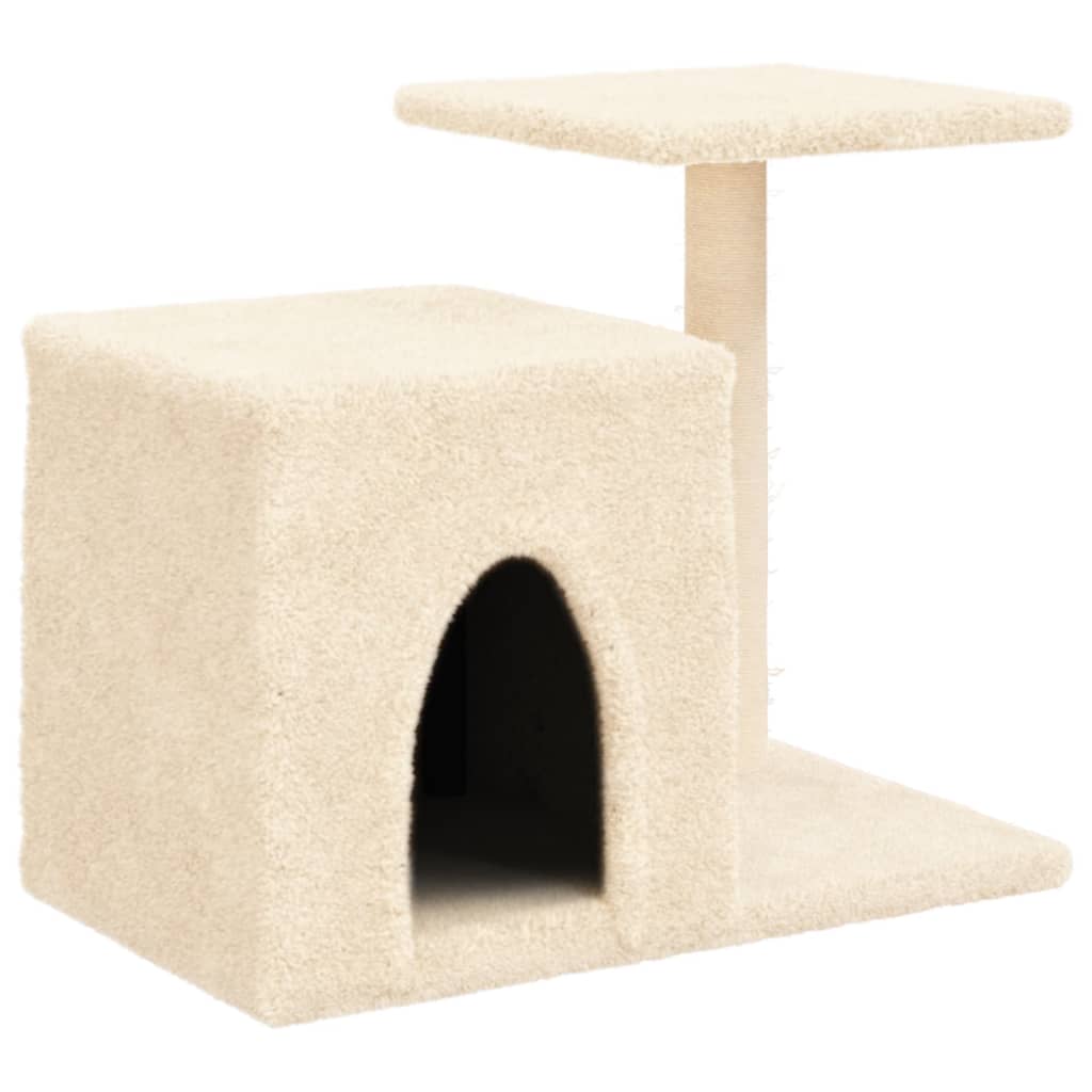 vidaXL Škrabadlo pro kočky se sisalovými sloupky krémové 50,5 cm