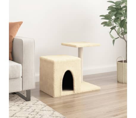 vidaXL &Aacute;rvore para gatos c/ postes arranhadores sisal 50,5 cm creme