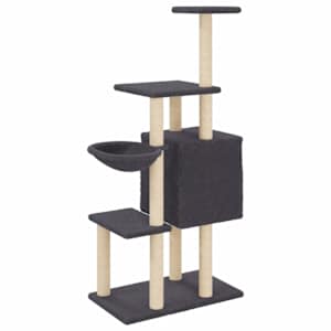 Škrabadlo pro kočky se sisalovými sloupky tmavě šedé 131 cm - obrázek 6