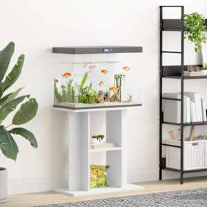 Stojalo za akvarij belo 60x30x60 cm inženirski les