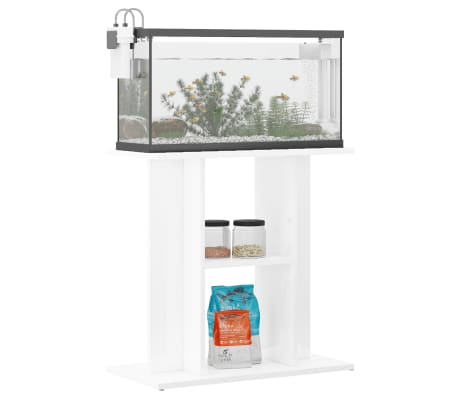 vidaXL Suport acvariu, alb extralucios, 60x30x60 cm, lemn prelucrat