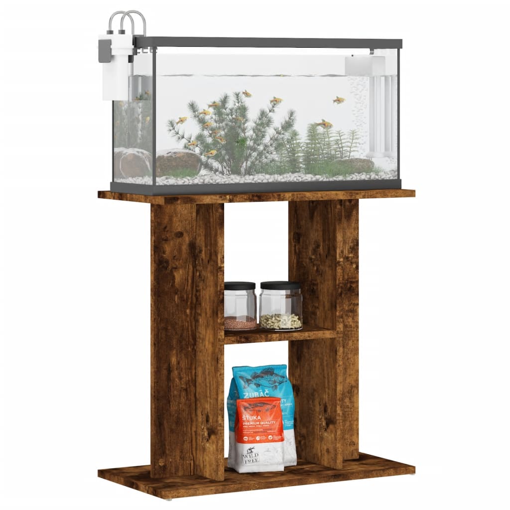 vidaXL Support pour aquarium chêne fumé 60x30x60 cm bois d'ingénierie
