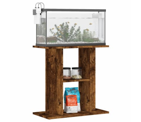 vidaXL Поставка за аквариум, опушен дъб, 60x30x60 см, инженерно дърво