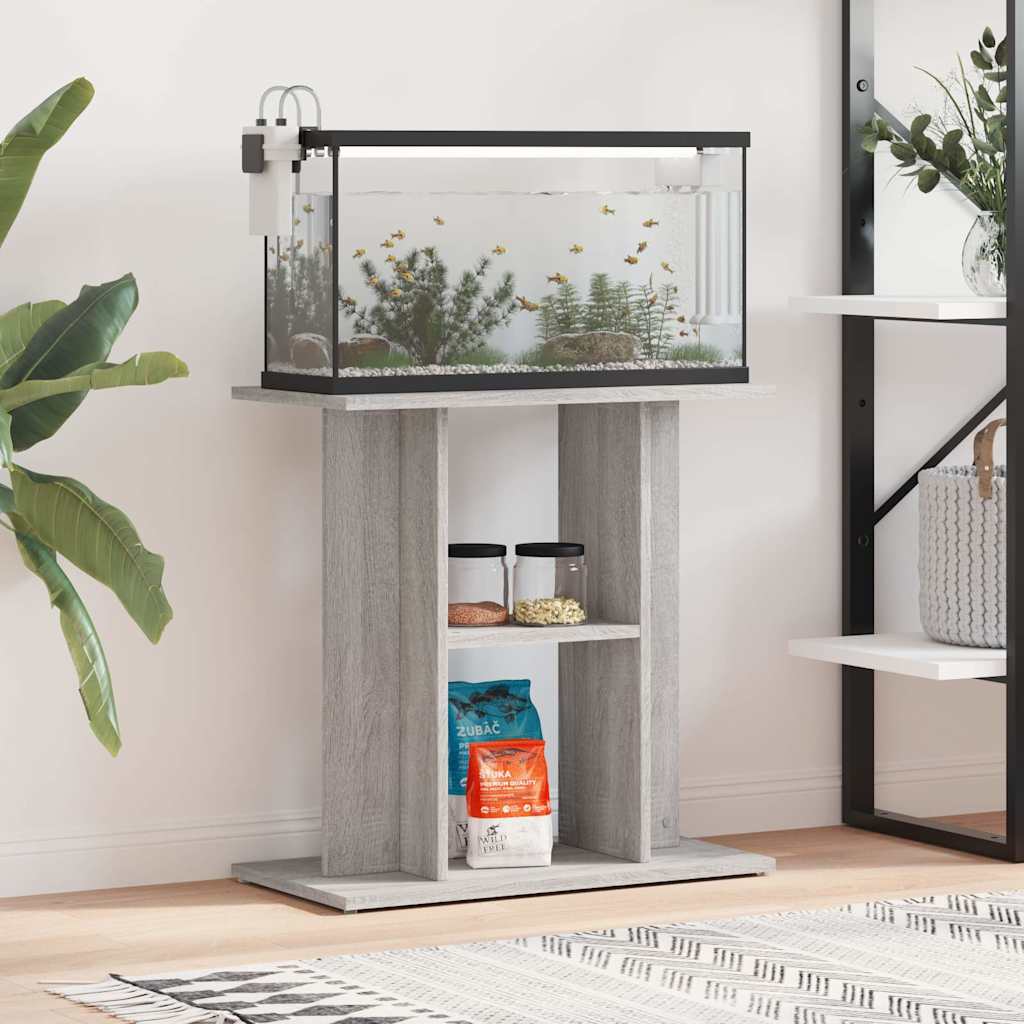 vidaXL Suport acvariu, gri sonoma, 60x30x60 cm, lemn prelucrat