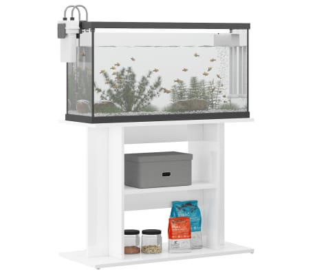 vidaXL Aquarium Stand High Gloss White 80x35x60 cm Engineered Wood
